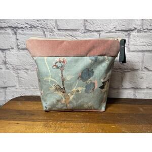 Hand made Pink and blue abstract floral multipurpose bag